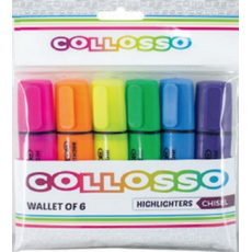 Collosso Highlighters - Wallet of 6